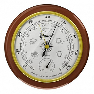 Барометр в деревянной оправе Akara с термометром BAR-002