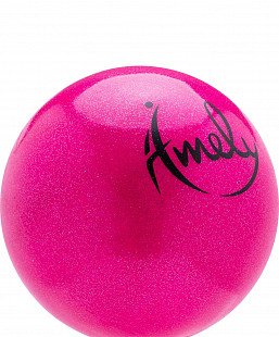 Мяч для художественной с насыщенными блестками Amely AGB-303 19 см pink