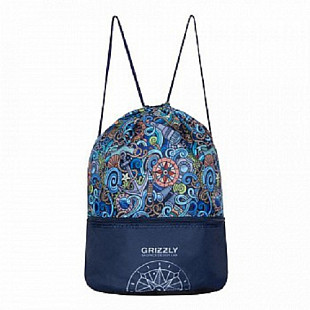 Мешок для обуви GRIZZLY OM-93-2 /1 dark blue
