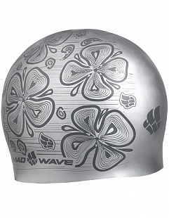 Шапочка для бассейна (плавания) взрослая Mad Wave Reverse Flora pink/gray