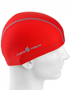 Шапочка для бассейна (плавания) взрослая Mad Wave Ergofit Lycra red