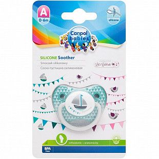 Пустышка анатомическая силиконовая Canpol babies Let’s Celebrate 0-6 мес. (23/279_blu) blue