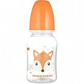 Бутылочка для кормления Canpol babies HAPPY ANIMALS с узким горлышком 120 мл., 0+ мес. (11/851) orange new