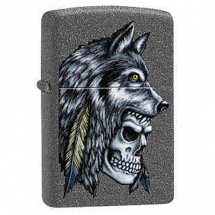 Зажигалка Zippo Wolf Skull Iron Stone 29863