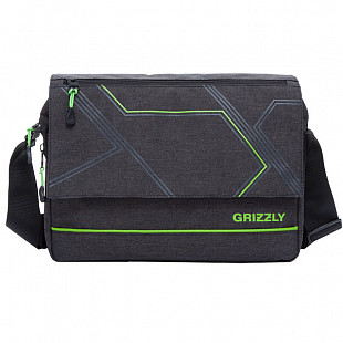 Сумка молодежная GRIZZLY MM-805-4 black/lime
