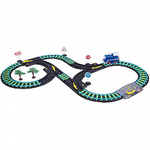 Железная дорога Bondibon  "Восточный экспресс" с одним паровозом, светящаяся в темноте 295 см