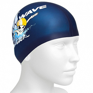 Шапочка для бассейна (плавания) детская Mad Wave C my back Junior black