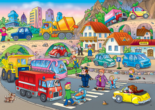 Напольный пазл-мозайка Step Puzzle Машинки 70102