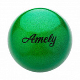 Мяч для художественной гимнастики Amely с блестками AGB-103 15 см green