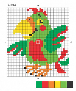 Набор для творчества Десятое Королевство Вышивка Попугай 01186