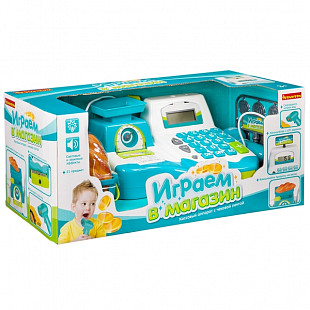 Игровой набор Bondibon "Играем в магазин" с кассовым аппаратом, чековой лентой, аксессуарами