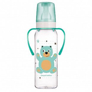 Бутылочка для кормления Canpol babies CUTE ANIMALS с ручками и узким горлышком 250 мл., 12 мес.+ (11/845) turquoise