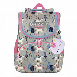Рюкзак школьный с мешком GRIZZLY RAm-184-14 /1 grey