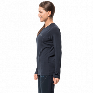 Футболка женская Jack Wolfskin Hollow Range Longsleeve Women night blue
