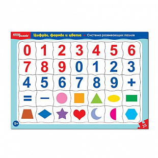 Пазл Step Puzzle Цифры формы и цвета 80453
