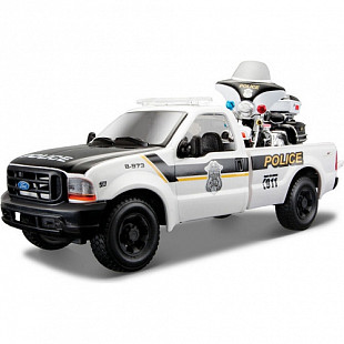 Масштабная модель автомобиля Maisto 1:24 HD Форд F-350 Супердьюти пикап (1999) с мотоциклом  в ассортименте (32181)