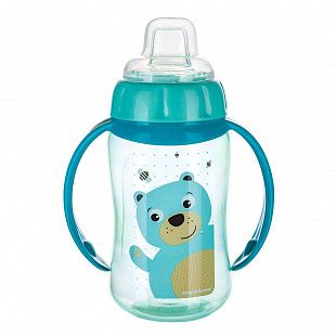 Поильник Canpol babies CUTE ANIMALS с ручками и силиконовым носиком 6м+ 320мл (56/512_tur) turquoise