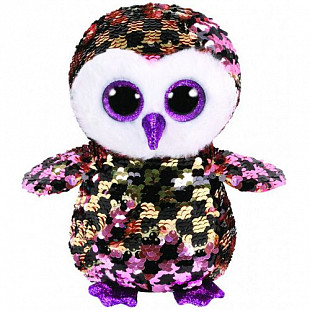 Мягкая игрушка TY с пайетками Сова Checks 15см 36673