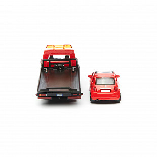 Масштабная модель автомобиля Bburago Street Fire Эвакуатор и Alfa Romeo MiTo 1:43 (18-31400) Black/Red