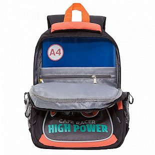 Рюкзак школьный GRIZZLY RB-152-3 /2 black/orange