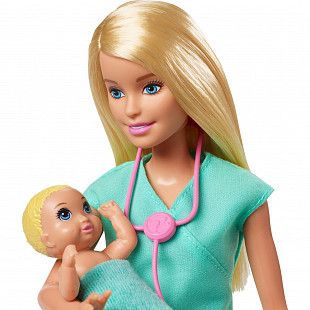 Набор игровой Barbie Любимая профессия Детский доктор Блондинка (DHB63 GKH23)