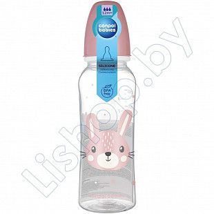 Бутылочка для кормления Canpol babies Cute Animals с узким горлышком 250 мл., 12+ мес. (11/841_pin)
