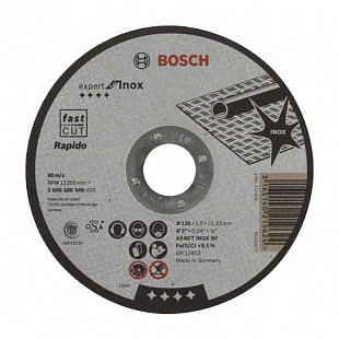 Круг отрезной для нержавеющей стали Bosch 12,5x0,1x22,2 см 2608600549