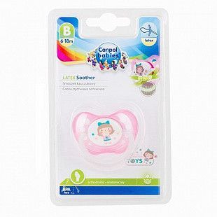 Пустышка Canpol babies Toys Латексная Ортодонтическая 6-18 мес. (23/260) pink