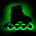 Раздвижные роликовые коньки RGX Fantom Green (светящиеся колеса)