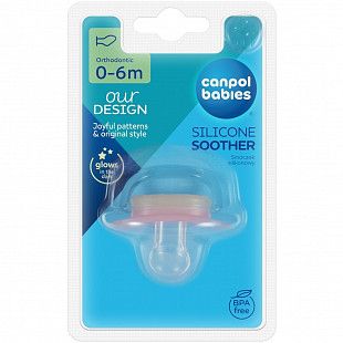 Пустышка Canpol babies силиконовая ортодонтическая Love&Sea 0-6 мес. (34/908) pink