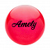 Мяч для художественной гимнастики Amely с блестками AGB-102 15 см red