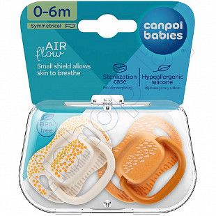 Пустышка Canpol babies Mountains Силиконовая Симметричная 0-6 мес., 2 шт. (34/930_yel)