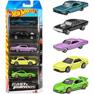 Набор машинок Hot Wheels Fast and Furious из 5 шт. (JDR19)