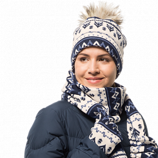 Шапка женская Jack Wolfskin Scandic Cap Women midnight blue all over