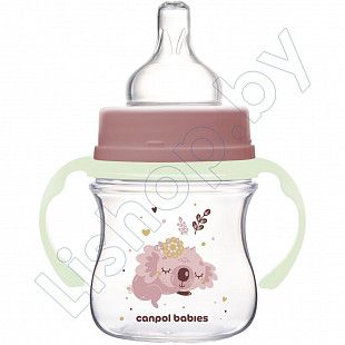 Антиколиковая бутылочка для кормления Canpol Babies Easystart Sleepy Koala с широким горлышком 120 мл, 0+ мес. (35/236_pin)