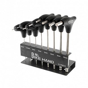 Г-образные шестигранники Bike Hand YC-TPHB-10 2/2,5/3/4/5/6/8/10мм со скошенным торцом на подставке NTB17138