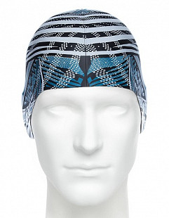 Шапочка для бассейна (плавания) взрослая Mad Wave Silicone Printed Stripes blue