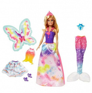 Игровой набор Barbie Сказочная принцесса-фея-русалка FMV91 FJD08