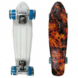 Penny board (пенни борд) Display Fireskull/blue LED