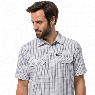 Рубашка мужская Jack Wolfskin Thompson Shirt Men white rush checks