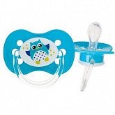 Пустышка Canpol babies Owls Силиконовая Симметричная 18+ мес. (22/570) light blue