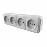 Розетка 4-ая Юпитер Стандарт RA16-464-Б white JP7410-11