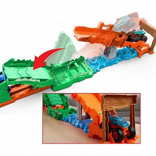 Игровой набор Hot Wheels Monster Trucks Crocodile Crash Challenge (JJN45)