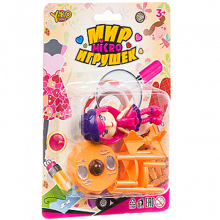 Набор YAKO мебели (2 стула,стол разборный) с куколкой, серия Мир micro Игрушек M7691