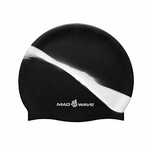 Шапочка для бассейна (плавания) взрослая Mad Wave Multi Adult black/white
