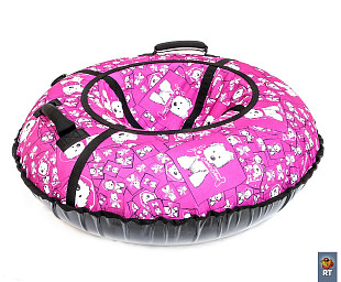 Тюбинг RT Собачки 118 см + автокамера pink