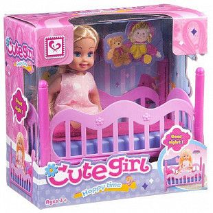 Набор игровой Shenzhen Toys Cute Girl с куколкой в кроватке K899-27
