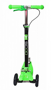 Самокат Y-Scoo Maxi City RT Simple Трансформер Gagarin с ручным тормозом green