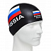 Шапочка для бассейна (плавания) взрослая Mad Wave Print Russian Team black Шапочка для бассейна (плавания) взрослая Mad Wave Print Russian Team black