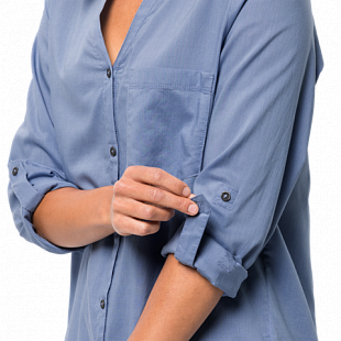 Рубашка женская Jack Wolfskin Indian Springs Shirt Women dusk blue stripes
